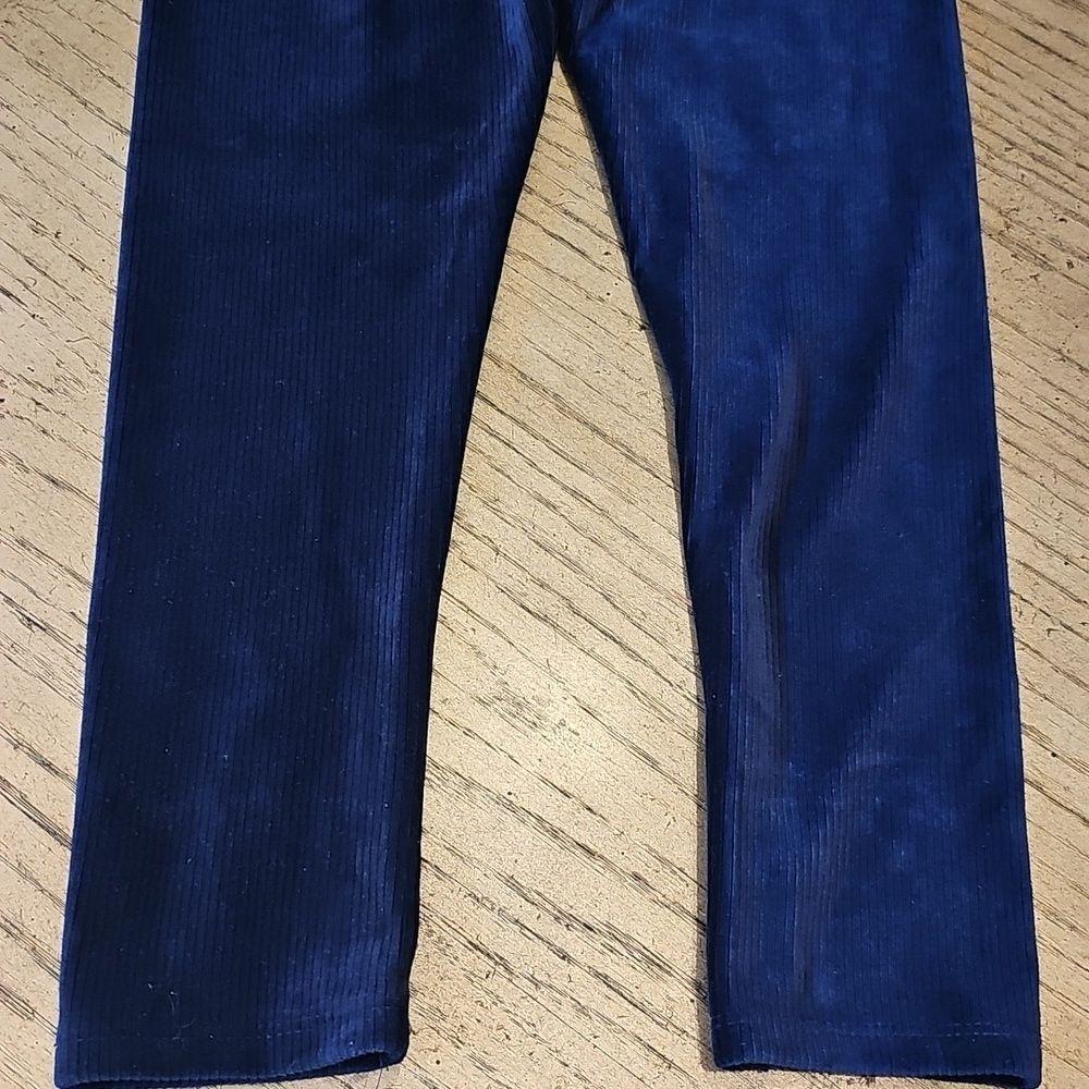 Girls Navy Blue Corduroy Suede Legging Size M - Picture 10 of 12